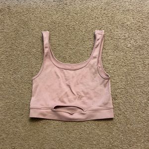 Seamless pink ribbed tanktop